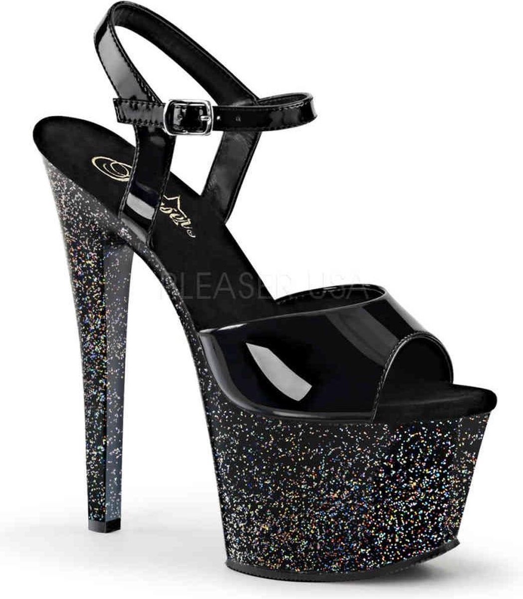Pleaser - SKY-309MG Sandaal met enkelband, Paaldans schoenen - Paaldans schoenen - 39 Shoes - Zwart