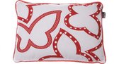 In The Mood Butterfly Contour - Sierkussen - 30x45 cm - Rood/Ivoor Wit