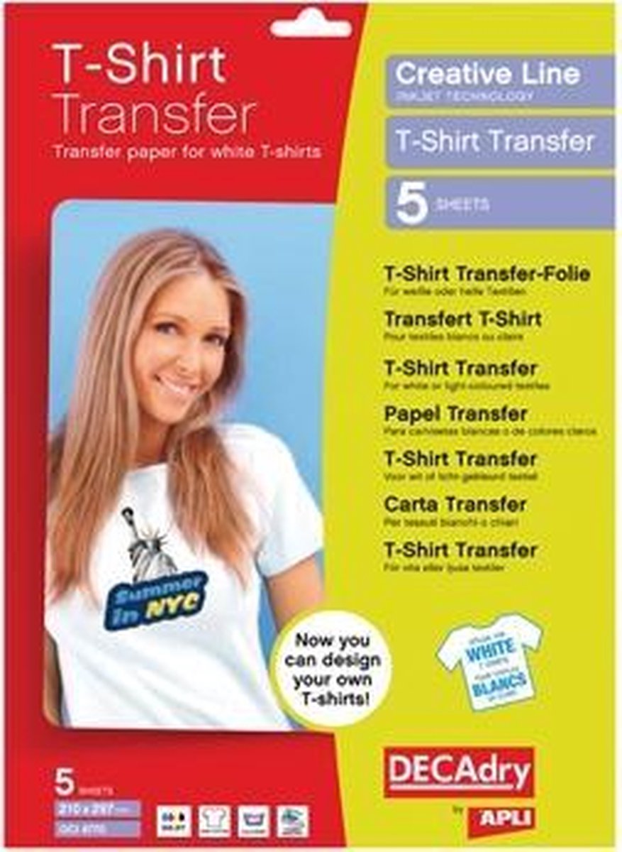 DECAdry T-Shirt transfer licht textiel - 5 vel