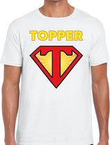 Super Topper t-shirt heren wit  / Wit Super Topper  shirt heren S