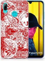 Huawei P Smart 2019 TPU Hoesje Design Angel Skull Red