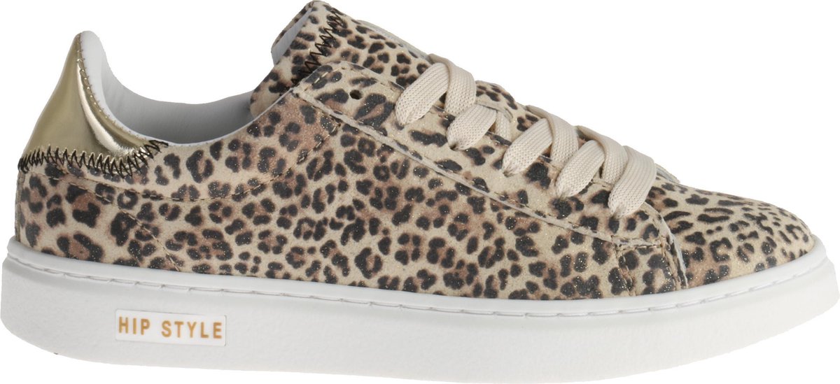 HIP Meisjes Sneakers Panter H1754 - Beige - Maat 32 | bol.com
