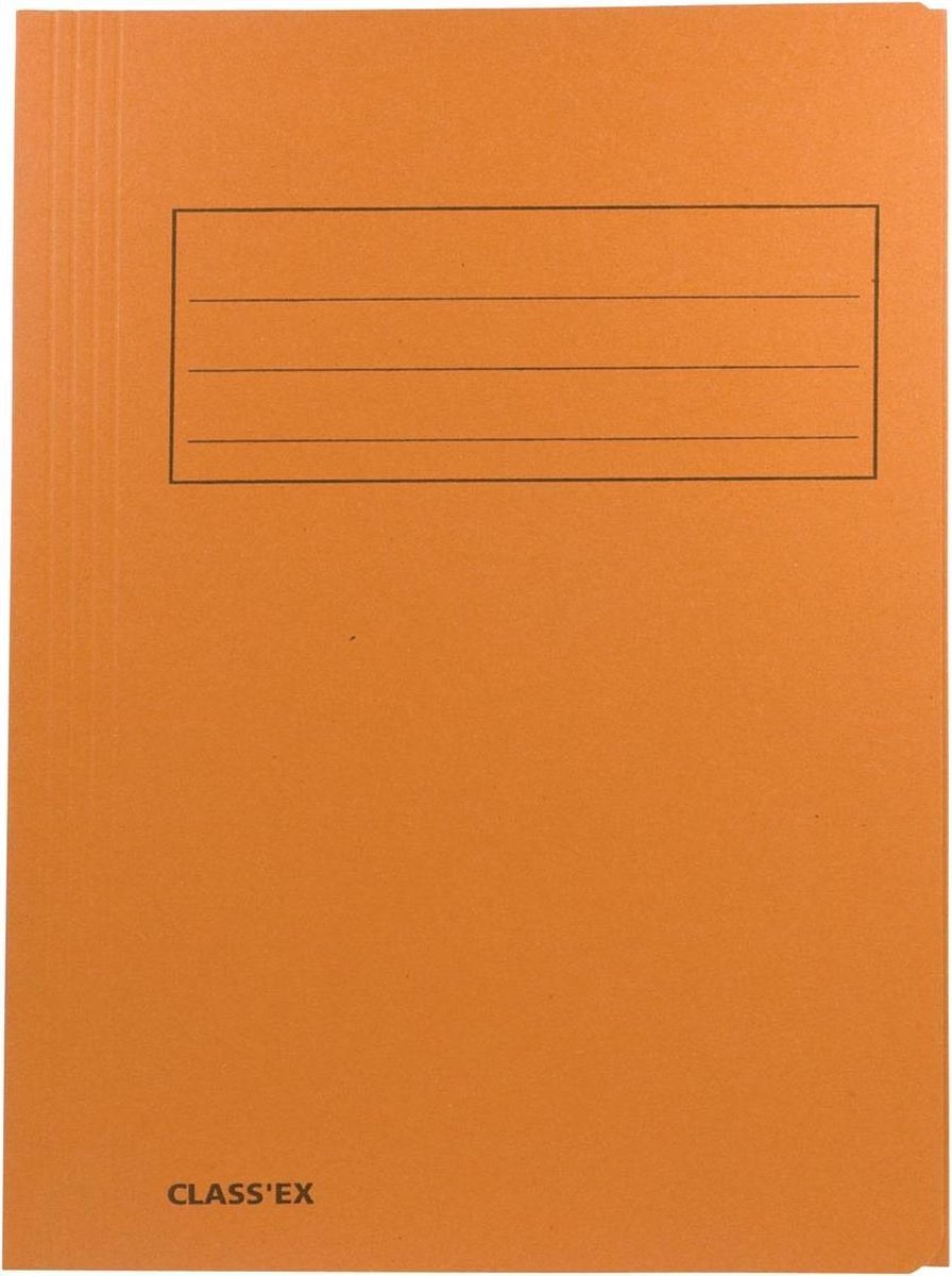 10x Class'ex dossiermap, 3 kleppen 23,7x32cm (voor A4), oranje