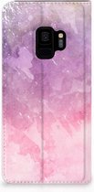 Telefoon Hoesje Geschikt voor Samsung S9 Design Pink Purple Paint