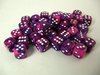 Chessex dobbelstenen set, 36 6-zijdig 12 mm, Festive violet w/white