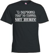 Mijncadeautje T-shirt - 's Morgens voor de koffie niet zeuren - Unisex Zwart (maat 3XL)