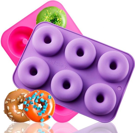 Siliconen donut bakvorm / mal - Zelf donuts maken! - SEC - 27 x 18 x 4 CM