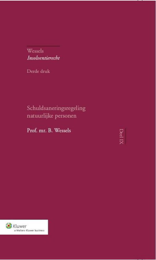 Wessels Insolventierecht 009 - Schuldsaneringsregeling natuu ... - cover