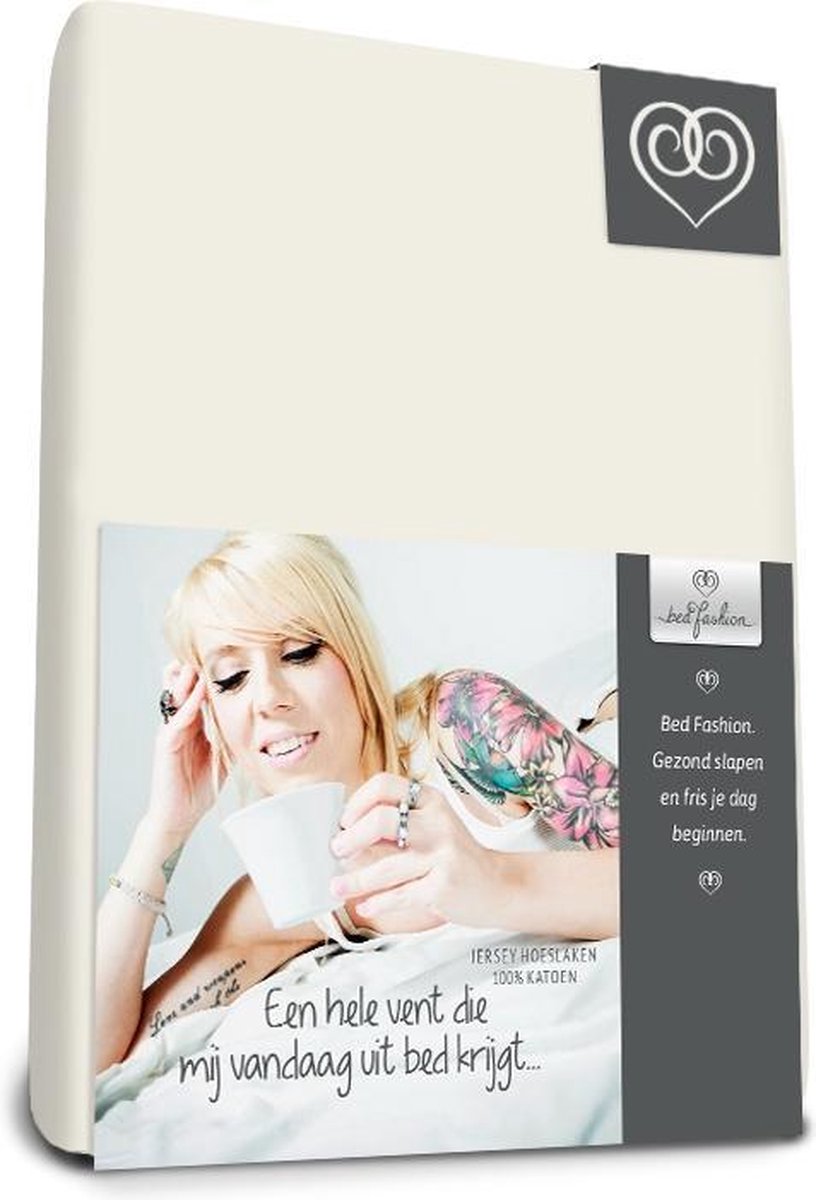 Bed-Fashion jersey hoeslaken voor boxspring Creme - 120 x 210 cm - creme