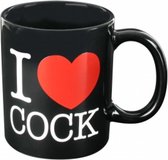 Mok met de uitdagende tekst I LOVE COCK