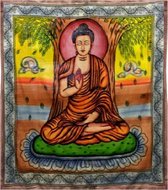 Boeddha Wandkleed 210 x 240 cm Bedsprei Strandlaken Buddha - Geel Rood Blauw Groen