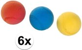 6x mousse / boules souples colorées 7 cm