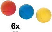 6x Foam/soft ballen gekleurd 7 cm