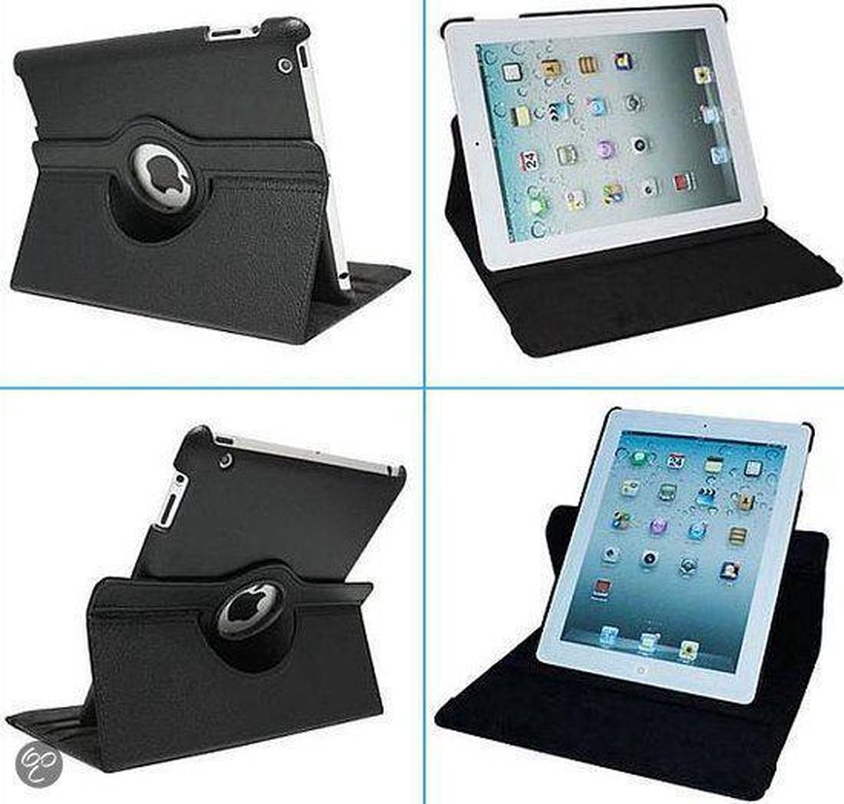 360 Graden Draaibaar Stand Case zwart - geschikt voor Apple iPad Air