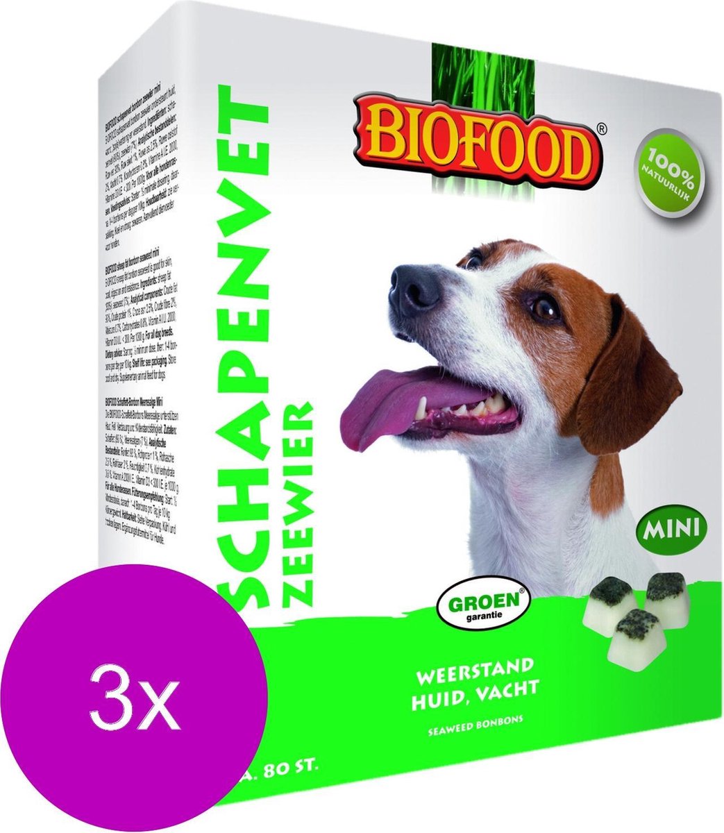 Bf Schapenvet Mini 80 stuks - Hondensnacks - 3 x Zeewier&Vet