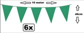 6x Reuzevlaggenlijn 46cm groen 10 meter
