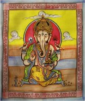 Bedsprei / wandkleed / grand foulard Ganesha gekleurd
