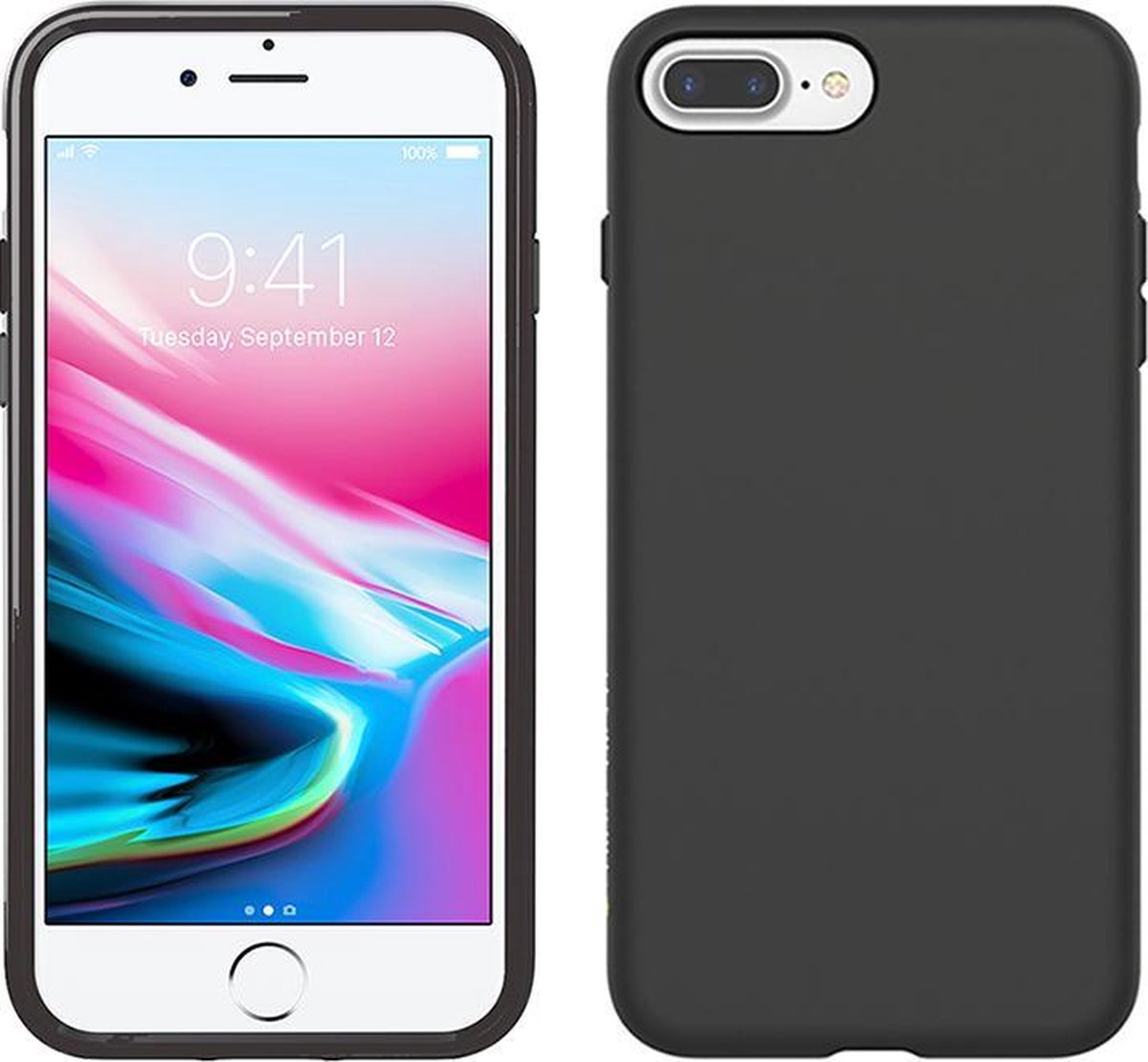 een kopje japon Zoeken iPhone 7 plus hoesje zwart - Apple iPhone 8 plus hoesje zwart siliconen  case hoes cover | bol.com