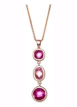 Gooix Necklace 925 / - Silver With Pendant And Glass Stones 917-05625