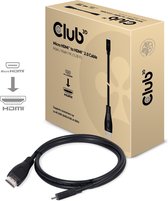 club3D HDMI Aansluitkabel HDMI-micro-D stekker, HDMI-A stekker 1.00 m Zwart CAC-1351 High Speed HDMI met ethernet HDMI-