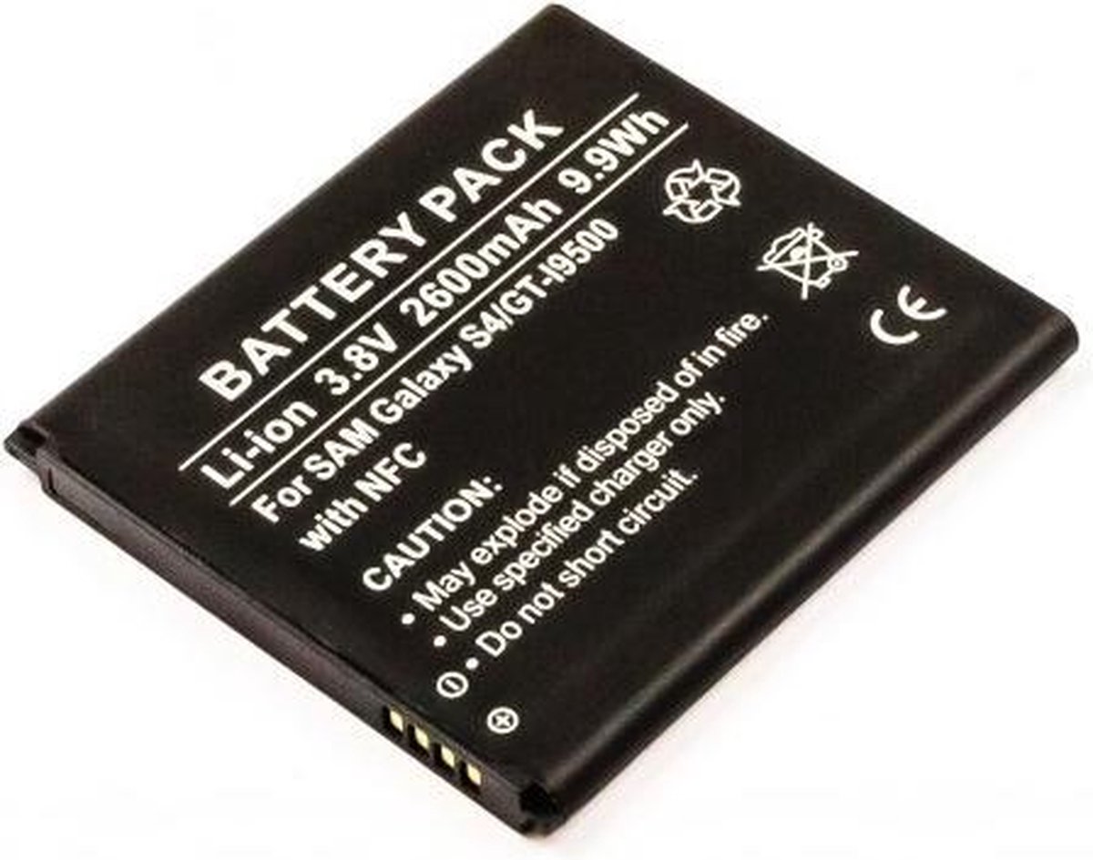 Battery SAMSUNG Galaxy S4, GT-I9500, GT-I9505, Li-ion, 3,8V, 2600mAh,  9,9Wh, with NFC | bol.com