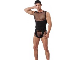 Amorable - Sexy Herenshirt - Fetish Party - Visnet details - maat M/L