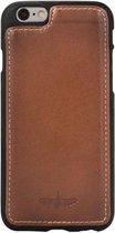 GALATA® Echte Lederen Flex-Jacket TPU back cover voor iPhone 6 / 6S taba bruin