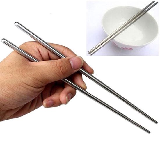 Chopsticks RVS Om Mee Te Koken | Aziatisch Koken - Merkloos