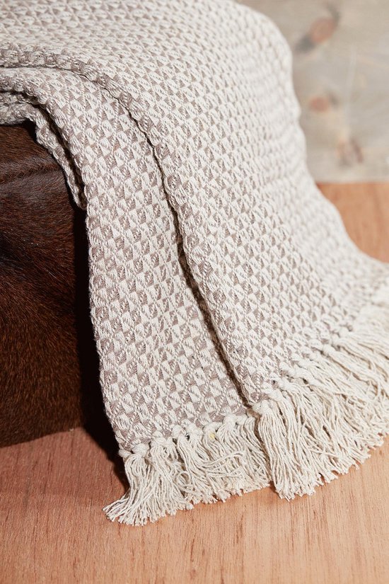 Throw Cotton Taupe Natural 130x170cm