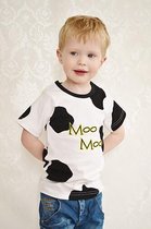 Koe t-shirt Moo maat 74/80 biologisch katoen dierenprint