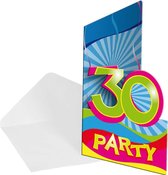 30 Ans Invitations Swirls - 8 pièces