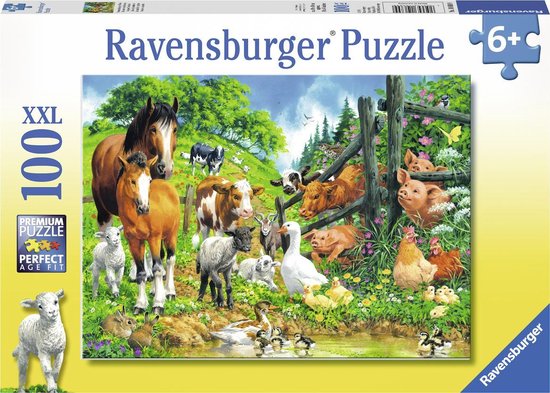 Ravensburger puzzel Dierenbijeenkomst - Legpuzzel - 100 stukjes |