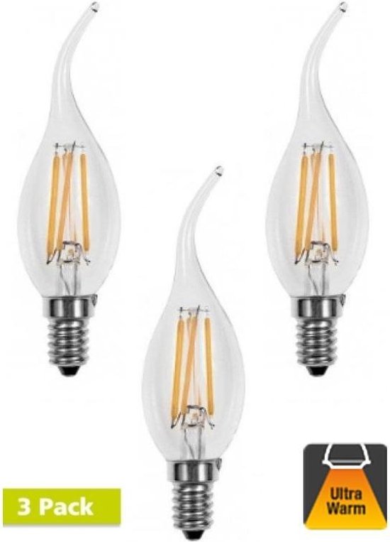 Ensemble de 5 lampes à bougie à filament à LED E14 E14 C35T 1W