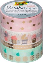 7x Folia washi tape goud, pak met 4 stuks