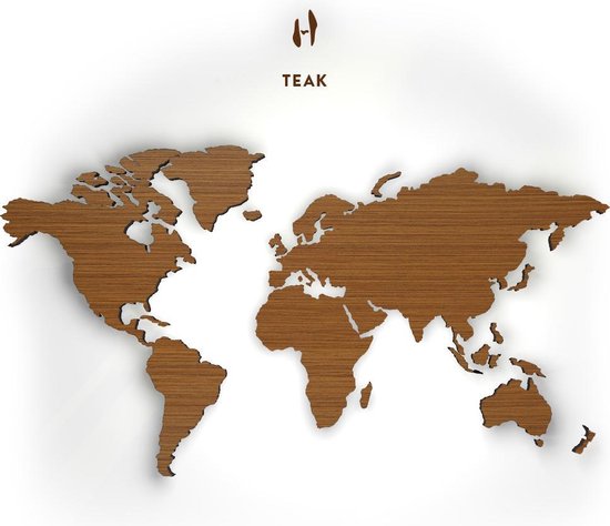 Hoentjen Creatie, Houten wereldkaart - Teak