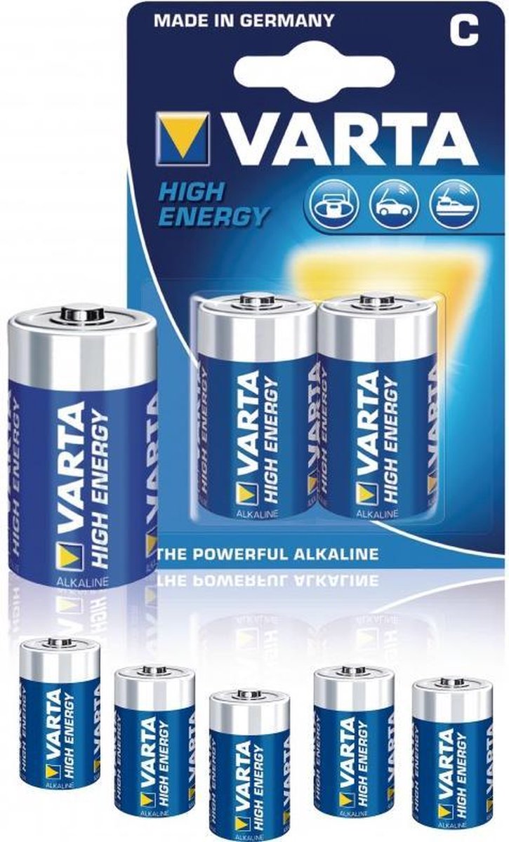 Pile alcaline LR14 C de marque Varta, pile 1,5 volts, pile 4914, pile LR14, pile  C High Energy