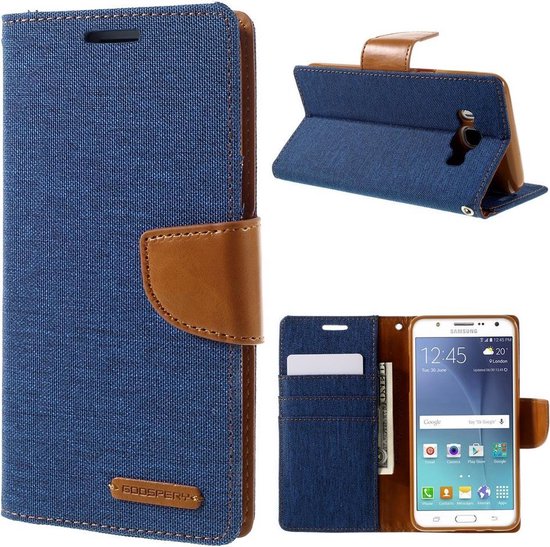 Mercury Goospery - Samsung Galaxy J5 (2016) Hoesje - Wallet Case Canvas  Blauw | bol.com