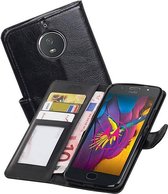 Hoesje Geschikt voor Motorola Moto G5s - Portemonnee Hoesje Booktype Wallet Case Zwart