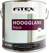 Fitex-Hoogglans Aqua-Ral 9016 Verkeerswit Wit - 2,5 liter- Lakverf - Dekkend - Binnen en buiten - Hoogglans -