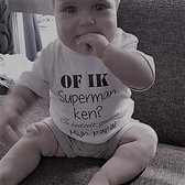 Baby Shirtje met tekst opdruk Of ik superman ken? Je bedoelt gewoon mijn papa! | korte mouw | wit zwart | maat 56 |cadeau eerste vaderdag beste liefste leukste allerliefste allerbe