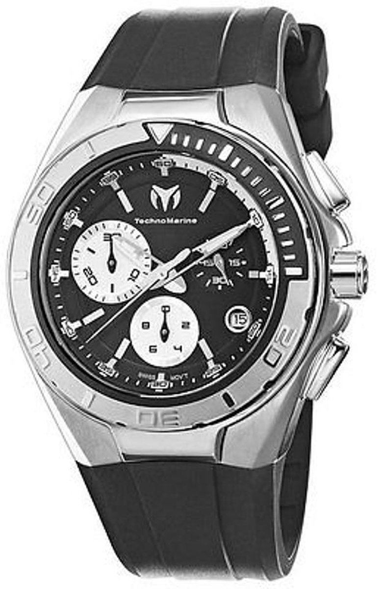 TechnoMarine 110002 - Horloge - Leer Zwart - 40 mm