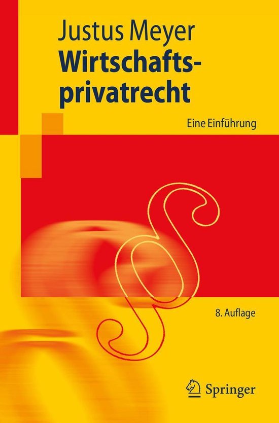 Springer-Lehrbuch - Wirtschaftsprivatrecht - cover
