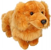 Pluche teckel knuffel lichtbruin 29 cm