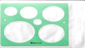 set 5 cirkel flexibele liniaal groen