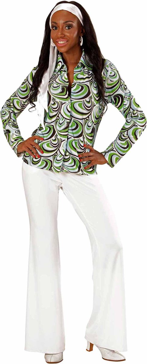 Jaren 70 discoshirt Groovy Waves