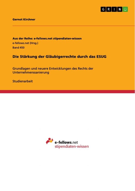Die Stärkung der Gläubigerrechte durch das ESUG - cover