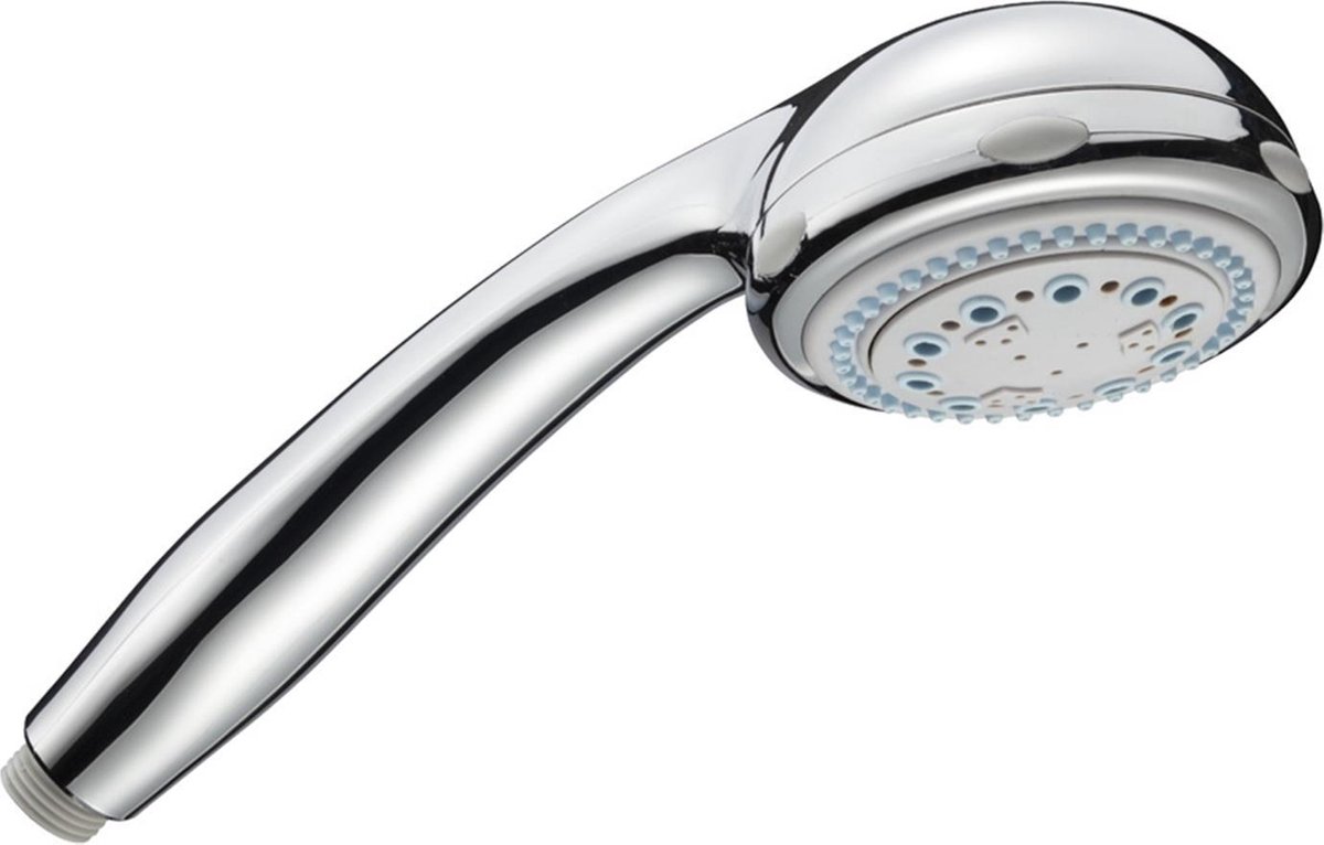 Allibert SILTO handdouche - 7 jets - met drukknop STOP - chroom - rond - 30 % ecowaterbesparing