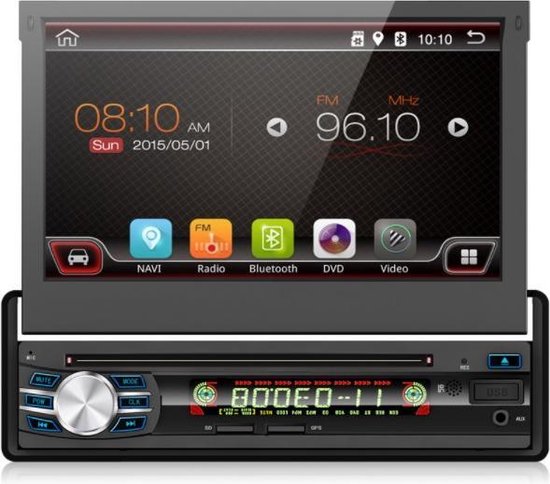 1 din Auto Radio Navigatie systeem - Wifi 7 inch klapscherm +... | bol.com