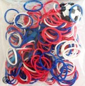 Loom Bands - Loom Elastiekjes - Mix Rood-Wit-Blauw