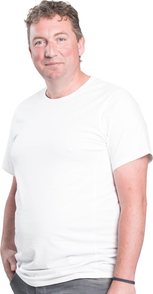 5XL 2pack T-shirt heren ronde hals wit | Grote maten T-shirt buikmaat 146 - 153 cm | XXXXXL
